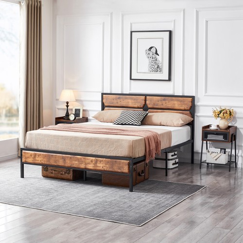 Twin/Full/Queen Platform Bed Frame with Wooden Headboard and Footboard - Picture 30 of 34