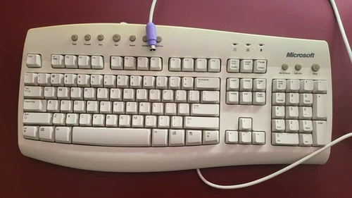 Vintage Microsoft Internet Keyboard Used - Includes NEW adapter to 5 pin