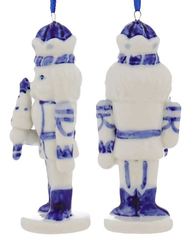 Delft Blue Porcelain Nutcracker Christmas Ornaments Set of 3 4 Inch - Picture 8 of 8