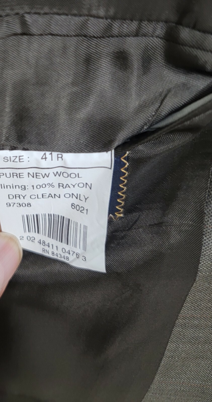 Brooks Brothers Olive Windowpane Pattern 2 Button… - image 5