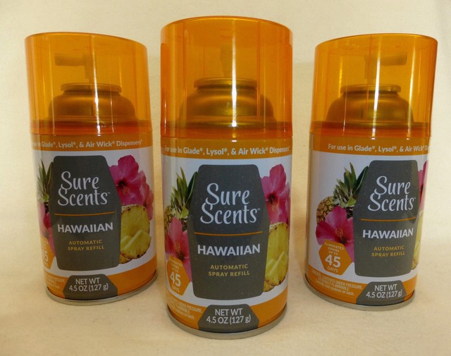 3 Sure Scents Hawaiian Automatic Spray Refill 4.5 Oz eBay