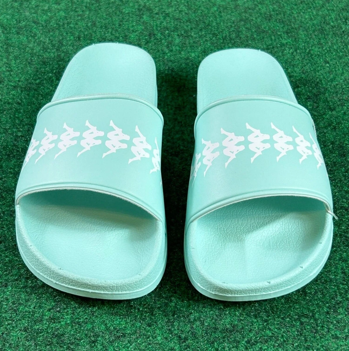 Kappa 222 Banda Adam 4 Green Aqua White Slides Sandals Unisex Size 9