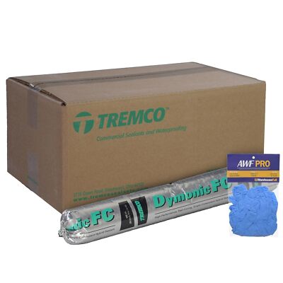 Tremco Dymonic FC, 20 oz Sausage, White, Case of 15 with AWF PRO Gloves