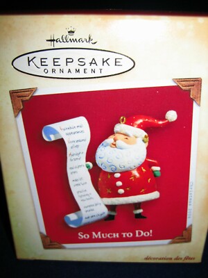 Hallmark 2004 Christmas Ornament ~ So Much To Do ~ Santa with List #PR3035 ~ NIB