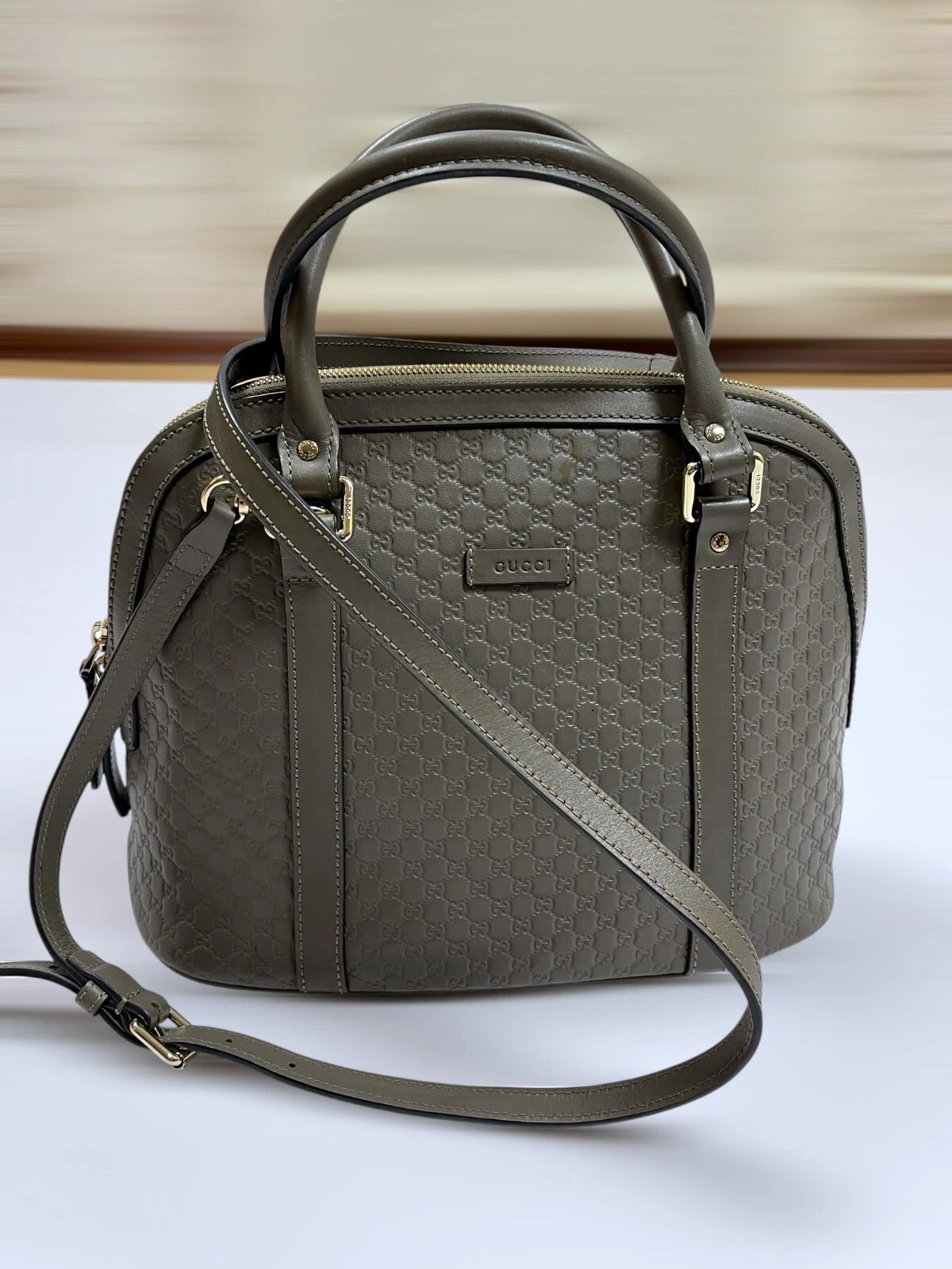 Gucci MicroGuccissima Sac à Main Sac à Main Cuir Gris 449663