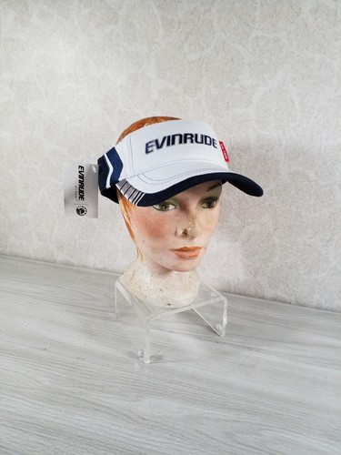 Evinrude Visera Gorra Sombrero BLANCO Ajustable Correa Bordada NUEVO - Imagen 8 de 8