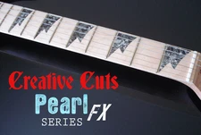 Shark Tooth BLACK PEARL Vinyl Inlay Stickers for Ibanez Style Maple Neck GUITAR