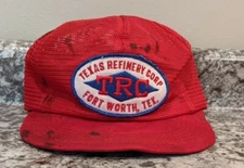 Vintage TRC Texas Refinery Corp K-Products Trucker Cap distressed Snapback Hat
