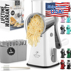 5-in-1 Rotary Cheese Grater with Handle – Manual Hand Crank Cheese Shredder Chz