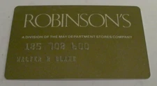 Robinson's Expired Credit Charge Card - Signed Vintage Expired Collectible