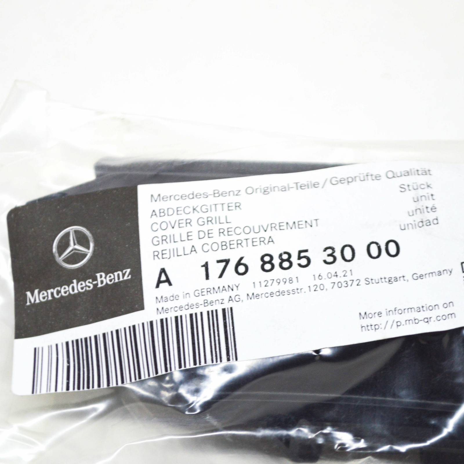 MERCEDES-BENZ A W176 Front Bumper Right Grille Cover A1768853000 