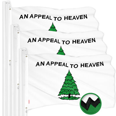 G128 3 Pack: An Appeal to Heaven Flag 3x5 Ft Embroidered 300D Polyester