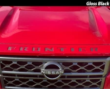 Gloss Black Raised Letters for 2022-2024 Nissan Frontier Hood Plastic Inserts