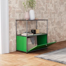 Classic Furniture Accent Modern Storage Cabinet Shelf Free-Standing Metal