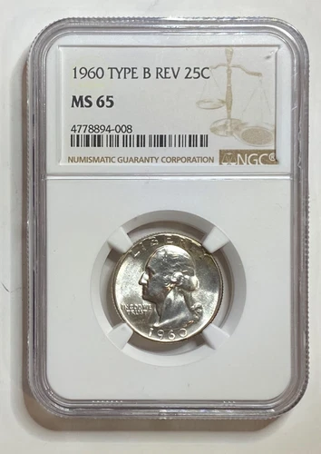 1960 Type B REV Washington Silver Quarter 25C NGC MS65 