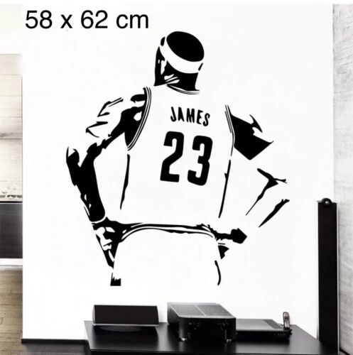 Adesivo da parete giocatore di basket Lebron James vinile fai da te arredamento casa decalcomanie sport - Foto 1 di 3