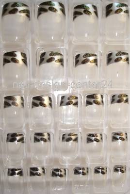 24 künstliche Fingernägel Airbrushtips French Art SFN39