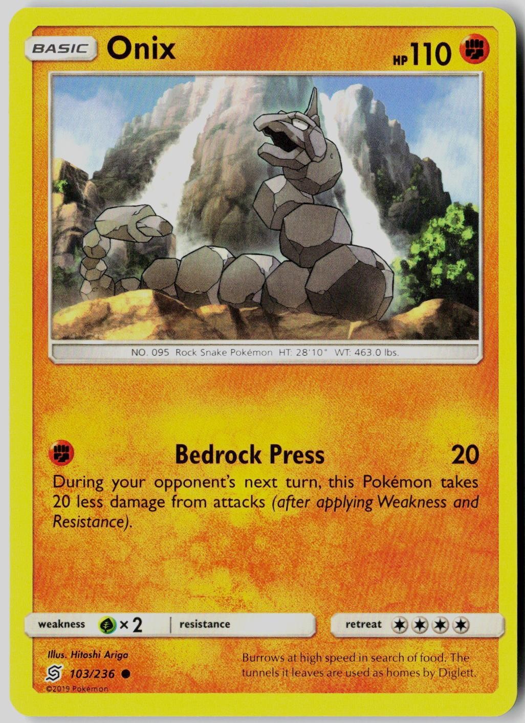 Onix 103/236 Common Unified Minds Pokemon Near Mint