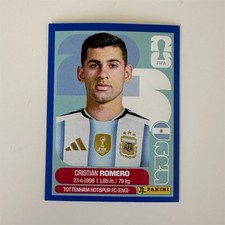 BLUE Panini 2026 FIFA World Cup Cristian Romero Argentina Soccer Sticker Card