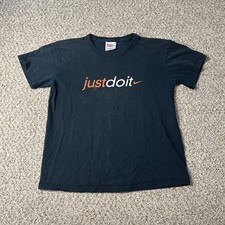 Vintage Nike Black T-Shirt Just Do It Size M Made In USA Women