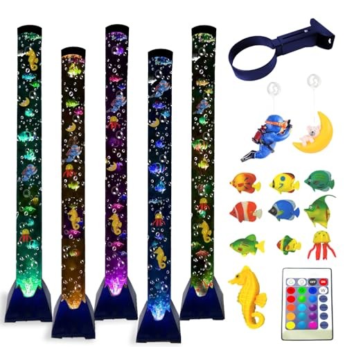 Sensory Bubble Tower Lamp with Bracket: 4 FT Bubble Fish Tube - 20 Color - Picture 3 of 8