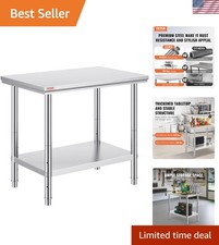 Industrial Stainless Steel Work Table with Easy Assembly and High Weight Limit