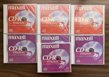 Maxell CD-R Music 74 Minutes for Audio Recording Blank Media NOS Sealed Lot Of 7