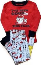 New 2pc Carter's Christmas Holiday Santa Claus PJS Pajamas Set Size 2T NWT