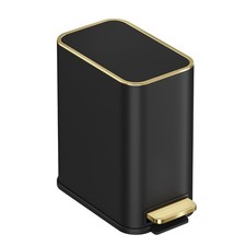 Small Bathroom Trash Can with Lid Soft Close, 5L / 1.3 Gallon Slim White