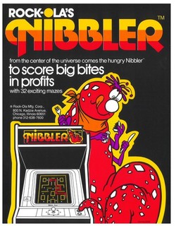 Nibbler Rock-Ola Video Arcade Flyer / Brochure / Ad -Excellent - Hard to Find