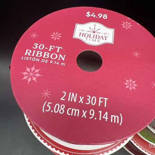 9 Lot Craft Wired Ribbon Assorted Patterns Christmas Tree Wreath Craft Decor NEW - Picture 3 of 13
