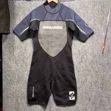 Sea-Doo Stallion BRP UltraFlex Men L Spring Short Wetsuit Zip Stash Clear Pocket