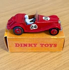 ZE95:  Dinky Toys MG Midget 108 Vintage Red Car #24  Boxed with driver