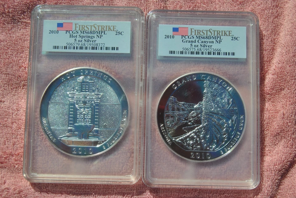 2010 America the Beautiful 5 oz set, PCGS, MS68DMPL, FS - Image 3 of 4