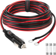 Heavy-Duty 14AWG 20A Male Plug Cigarette Lighter Adapter Power Supply Cord with