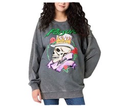 Poison Size XL Juniors Oversized Crew Neck Long Sleeve Gray Sweatshirt. New