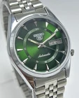 Vintage Seiko 5 Green Dial Day-Date Automatic Movement No.7019A Men Wrist Watch
