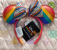 Authentic Hong Kong Disneyland Mickey Mouse Rainbow Bow Ear Cute Headband New