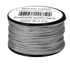Gray Micro Cord Rope 1.18Mm 125Ft Strong Lightweight Uv Resistant Spool