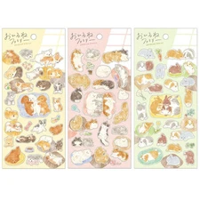 Mind Wave Sticker Sheet Set of 3 - Napping Puppy, Cat & Rabbit