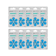 Power One Size 675 MF Zinc Air Hearing Aid Batteries PR44 P675 (60 Batteries)