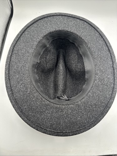 Dark Gray WIDE BRIM FELT HAT WESTERN COWBOY FESTIVAL BOHO - Picture 4 of 9
