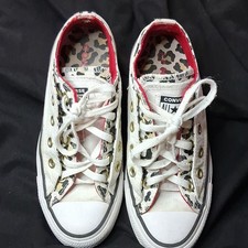 Converse All Star Animal Print Low Top Sneakers White Unisex Kids US Size 6
