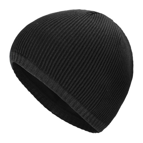 Men Fashion Knit Fisherman Beanie Hat Winter Warm Thick Skull Cap (Plain Black)