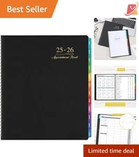 2025-2026 Weekly Appointment Book Faux Leather 8.26x11.4 Hourly Planner