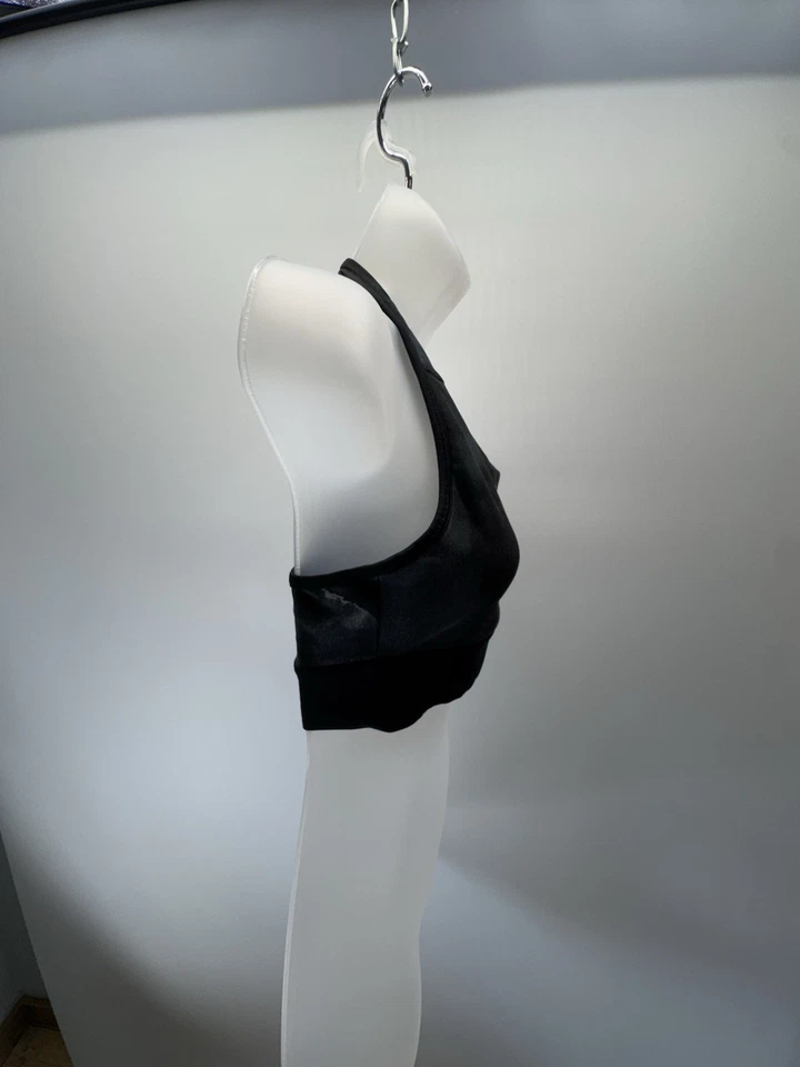 Sutiã esportivo Reebok feminino tamanho médio pronto para treino corrida preto cinza - Imagem 4 de 4