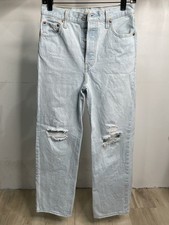 LEVI'S Ribcage Straight Ankle Jeans Womens Sz 26 High Rise Button Fly Light Wash