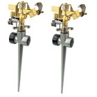  2 Pack Impact Lawn Sprinklers for Yard, Heavy Duty Water Pulsating Sprinkler
