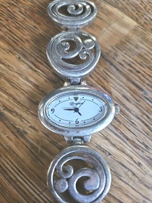 Brighton Beaumont Oval White Face Silver Bracelet Wristwatch  display picture 3