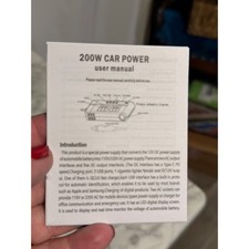 200W Car Power Inverter 12V DC to 110V AC Adapter Dual Outlet 4 USB PD QC3.0